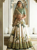White Floral Printed Designer Lehengas with Embroidered Blouse - Zeel Clothing