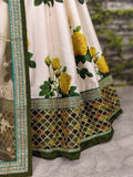 White Floral Printed Designer Lehengas with Embroidered Blouse - Zeel Clothing