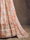 White Floral Printed Organza Festival Lehenga Choli - Zeel Clothing