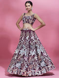 Spectacular Wine Sequins Net Engagement Wear Lehenga Choli