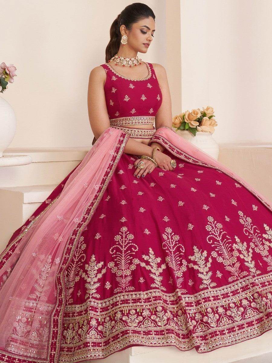 Wonderful Beige Dori Work Georgette Lehenga Choli With Dupatta - Zeel Clothing