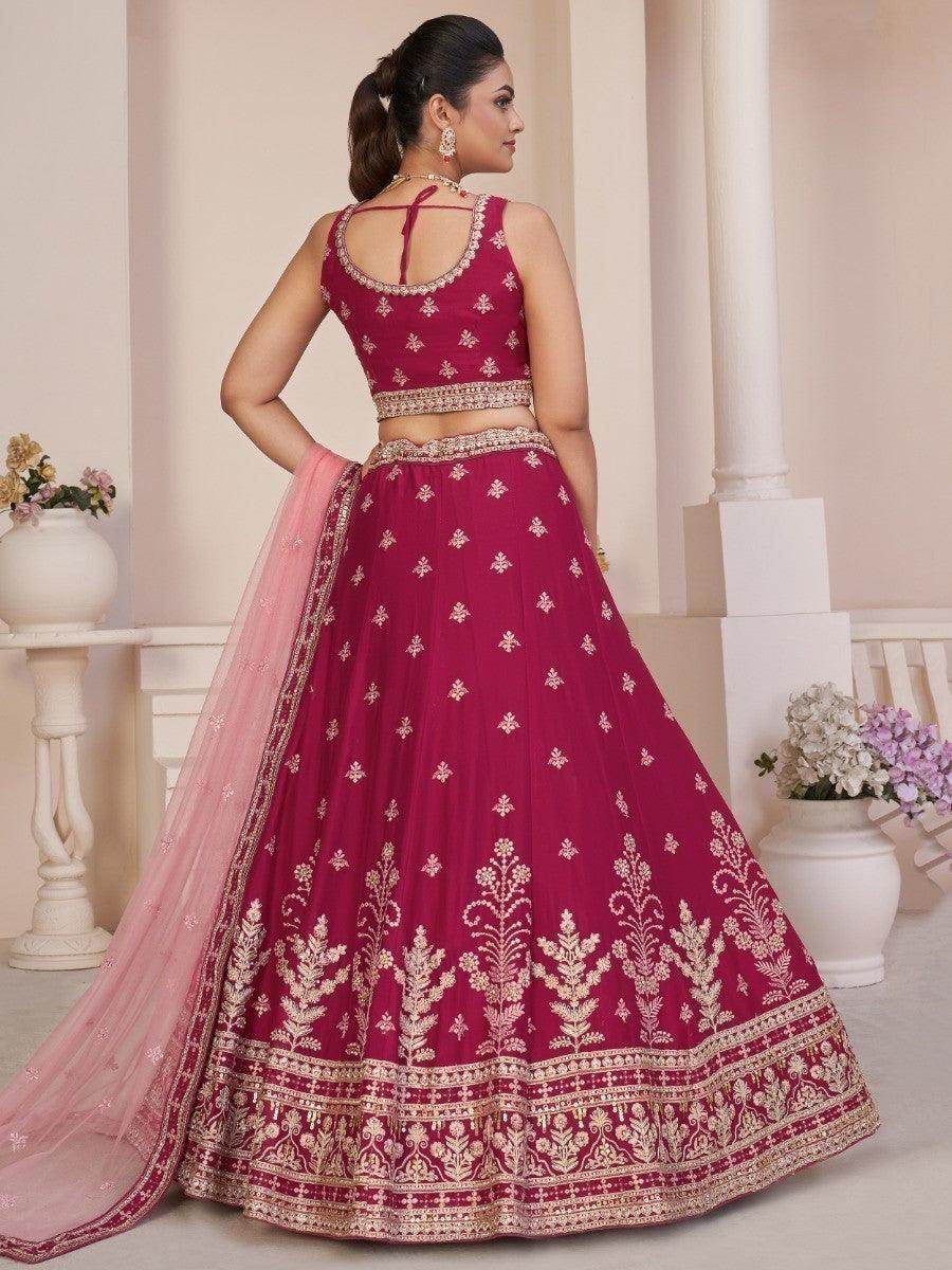 Wonderful Beige Dori Work Georgette Lehenga Choli With Dupatta - Zeel Clothing