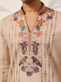 Wonderful Beige Sequin Work Viscose Silk Celebrations Wear Men’s Kurta