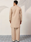 Wonderful Beige Sequin Work Viscose Silk Celebrations Wear Men’s Kurta