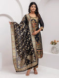Wonderful Black Hand Work Jacquard Silk Festive Wear Pant Suit With Dupatta - Zeel Clothing