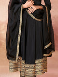 Wonderful Black Heavy Embroidered Border Anarkali Suit With Dupatta - Zeel Clothing