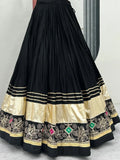 Wonderful Black Thread Embroidered Cotton Navratri Special Lehenga Choli - Zeel Clothing