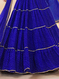 Wonderful Blue Leheriya Printed Georgette Festival Wear Lehenga Choli - Zeel Clothing