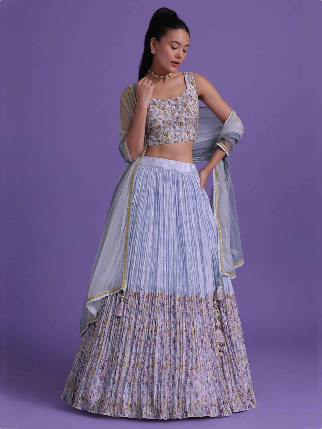 Wonderful Blue Sequins Net Engagement Wear Lehenga Choli - Zeel Clothing