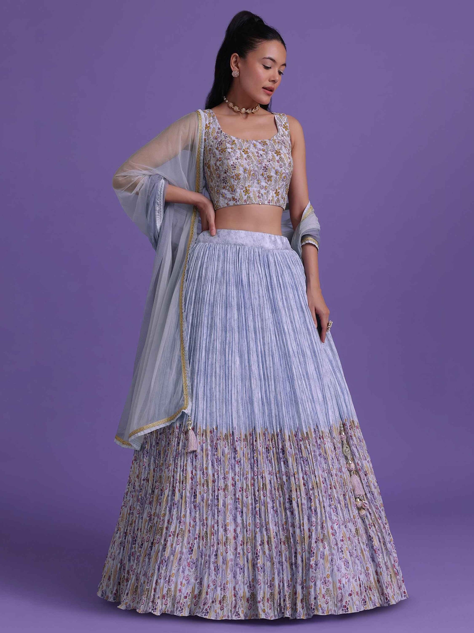 Wonderful Blue Sequins Net Engagement Wear Lehenga Choli - Zeel Clothing