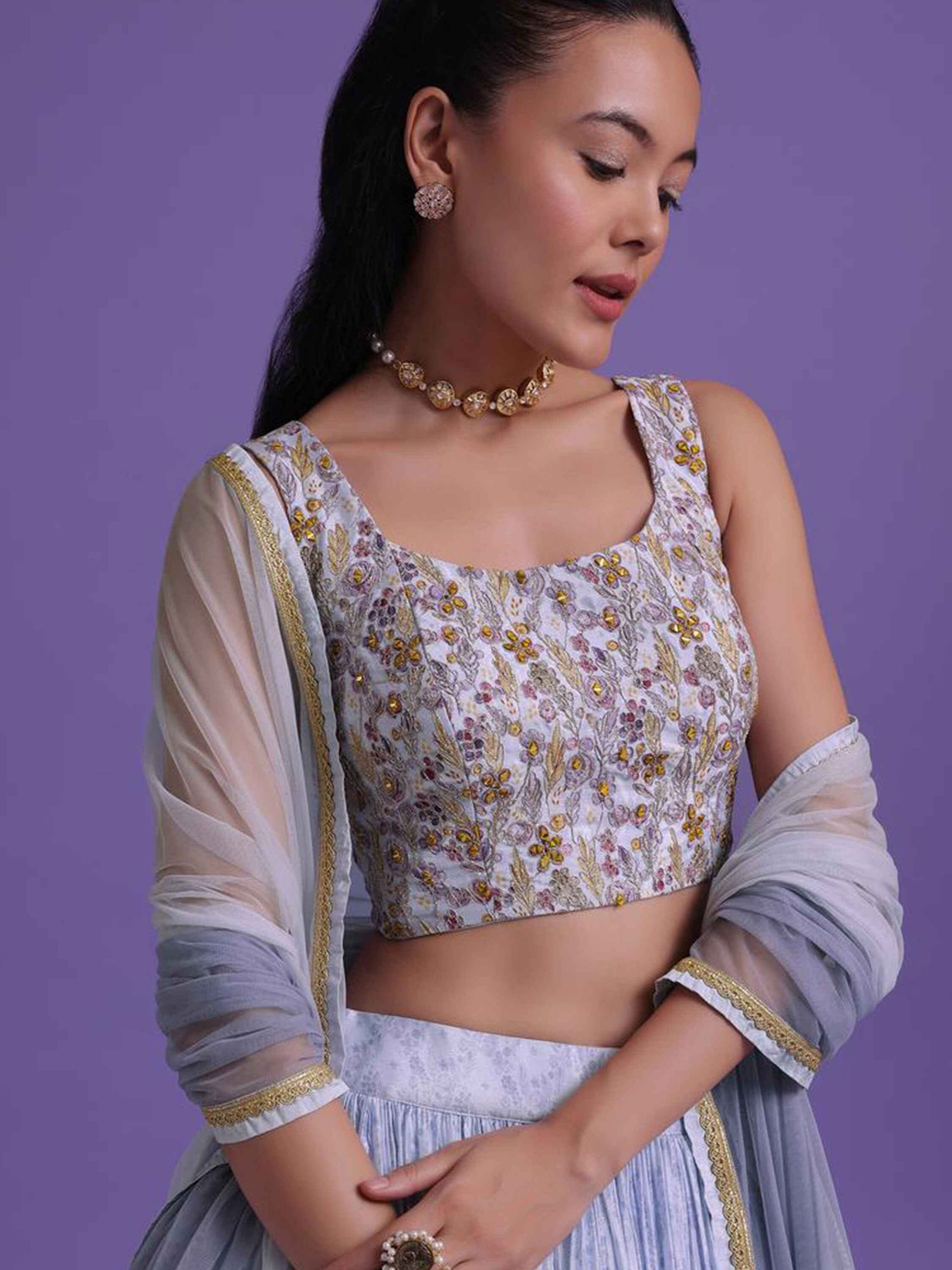 Wonderful Blue Sequins Net Engagement Wear Lehenga Choli - Zeel Clothing