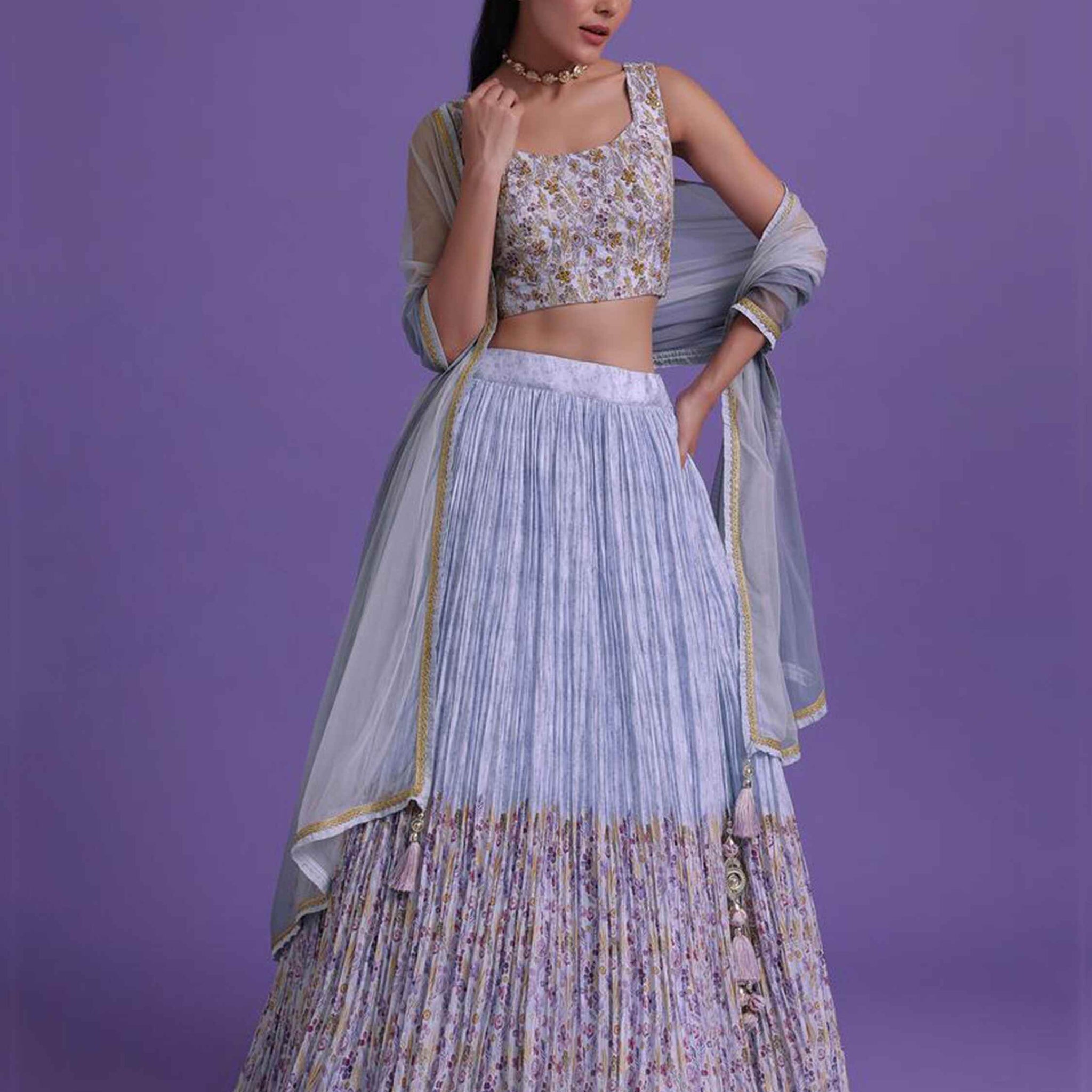 Wonderful Blue Sequins Net Engagement Wear Lehenga Choli - Zeel Clothing
