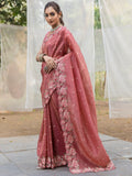 Wonderful Brown Embroidered Silk Festive Wear Saree - Zeel Clothing