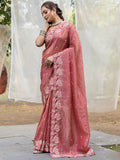 Wonderful Brown Embroidered Silk Festive Wear Saree - Zeel Clothing