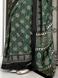 Wonderful Green Digital Printed Satin Festival Wear Saree With Blouse - Zeel Clothing