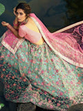 Wonderful Green Floral Thread Embroidered Net Wedding Wear Lehenga Choli - Zeel Clothing