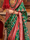 Wonderful Green Patola Printed Silk Event Wear Saree With Blouse - Zeel Clothing