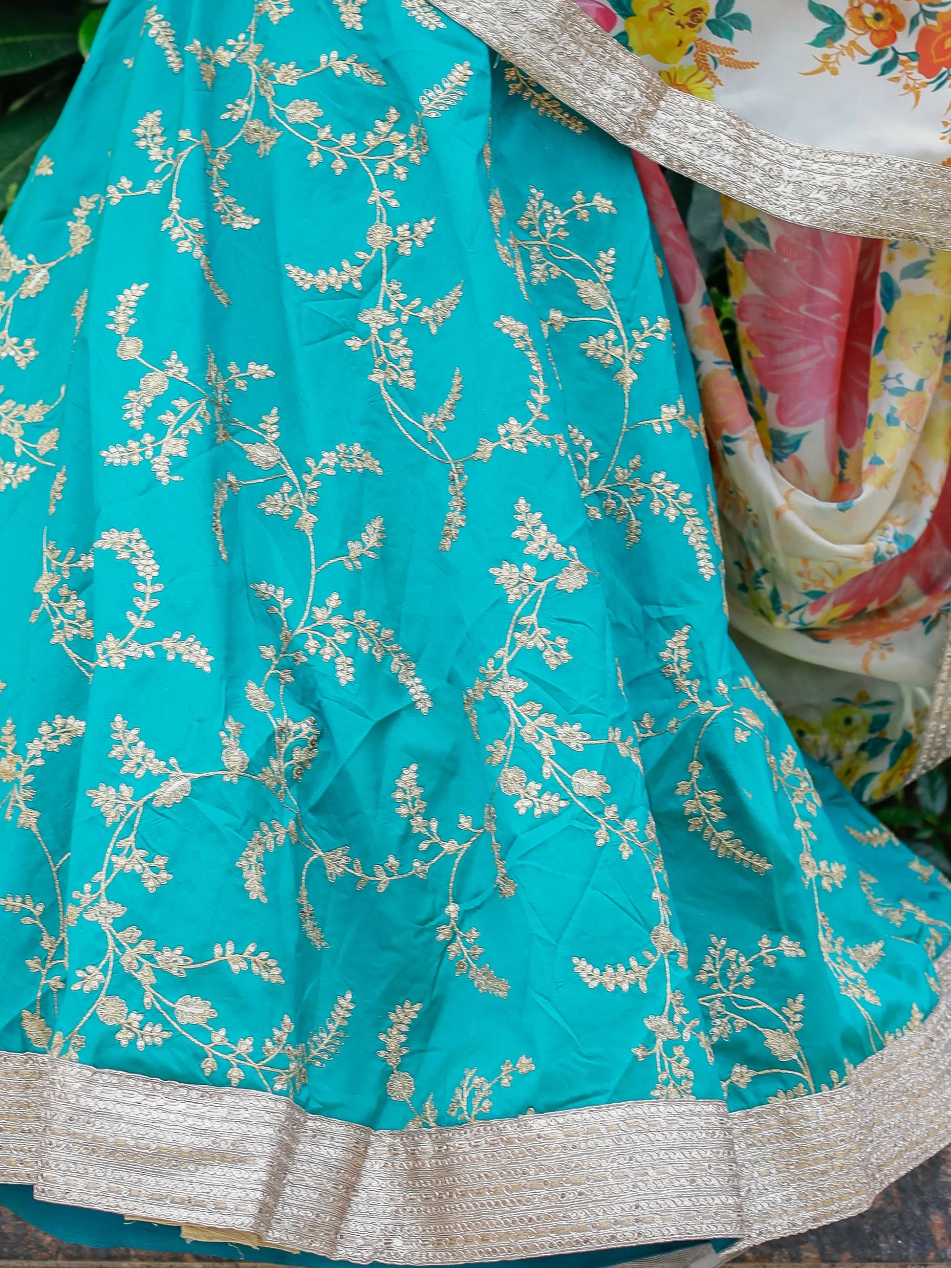 Wonderful Blue Sequins Art Silk Lehenga Choli With Printed Dupatta