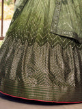 Wonderful Green Sequins Chinon Mehendi Wear Lehenga Choli - Zeel Clothing