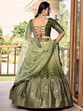 Wonderful Green Sequins Chinon Mehendi Wear Lehenga Choli - Zeel Clothing