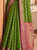Wonderful Green Zari Banarasi Silk Designer Saree With Blouse - Zeel Clothing