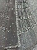 Wonderful Grey Hand Work Net Designer Lehenga Choli With Dupatta - Zeel Clothing