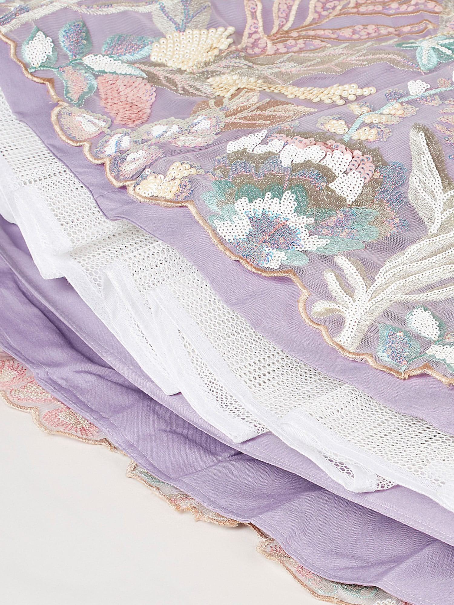 Wonderful Lavender Sequins Net Designer Lehenga Choli With Dupatta - Zeel Clothing