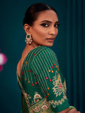 Wonderful Light Green Embroidered Kanjivaram Silk Designer Saree With Blouse - Zeel Clothing