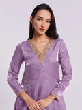 Wonderful Lilac Organza Designer Kurta With Palazzo Set - Zeel Clothing