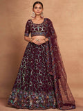 Wonderful Maroon Sequins Georgette Designer Lehenga Choli With Dupatta - Zeel Clothing