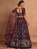 Wonderful Maroon Sequins Georgette Designer Lehenga Choli With Dupatta - Zeel Clothing