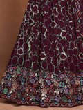 Wonderful Maroon Sequins Georgette Designer Lehenga Choli With Dupatta - Zeel Clothing