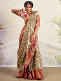 Wonderful Maroon Zari Weaving Silk Event Wear Saree With Blouse - Zeel Clothing