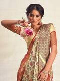 Wonderful Maroon Zari Weaving Silk Event Wear Saree With Blouse - Zeel Clothing