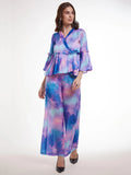 Wonderful Multi-Color Shibori Printed Satin Party Wear Co-Ord Set - Zeel Clothing