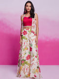 Wonderful Off-White Floral Printed Organza Silk Party Wear Co-Ord Set - Zeel Clothing