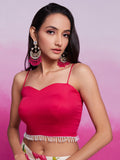 Wonderful Off-White Floral Printed Organza Silk Party Wear Co-Ord Set - Zeel Clothing