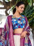 Wonderful Off-White Kalamkari Printed Silk Navratri Wear Lehenga Choli - Zeel Clothing