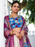 Wonderful Off-White Kalamkari Printed Silk Navratri Wear Lehenga Choli - Zeel Clothing