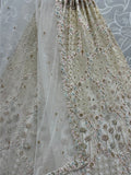 Wonderful Off-White Zirkon Work Net Bridesmaid Lehenga Choli With Dupatta - Zeel Clothing