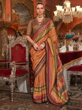 Wonderful Orange Zari Weaving Silk Event Wear Saree With Blouse - Zeel Clothing