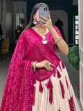 Wonderful Pink Bandhani Printed Silk Traditional Lehenga Choli - Zeel Clothing