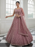 Wonderful Pink Dori Embroidery Silk Engagement Wear Lehenga With Blouse