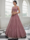 Wonderful Pink Dori Embroidery Silk Engagement Wear Lehenga With Blouse