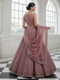 Wonderful Pink Dori Embroidery Silk Engagement Wear Lehenga With Blouse