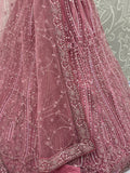 Wonderful Pink Dori Embroidery Silk Engagement Wear Lehenga With Blouse