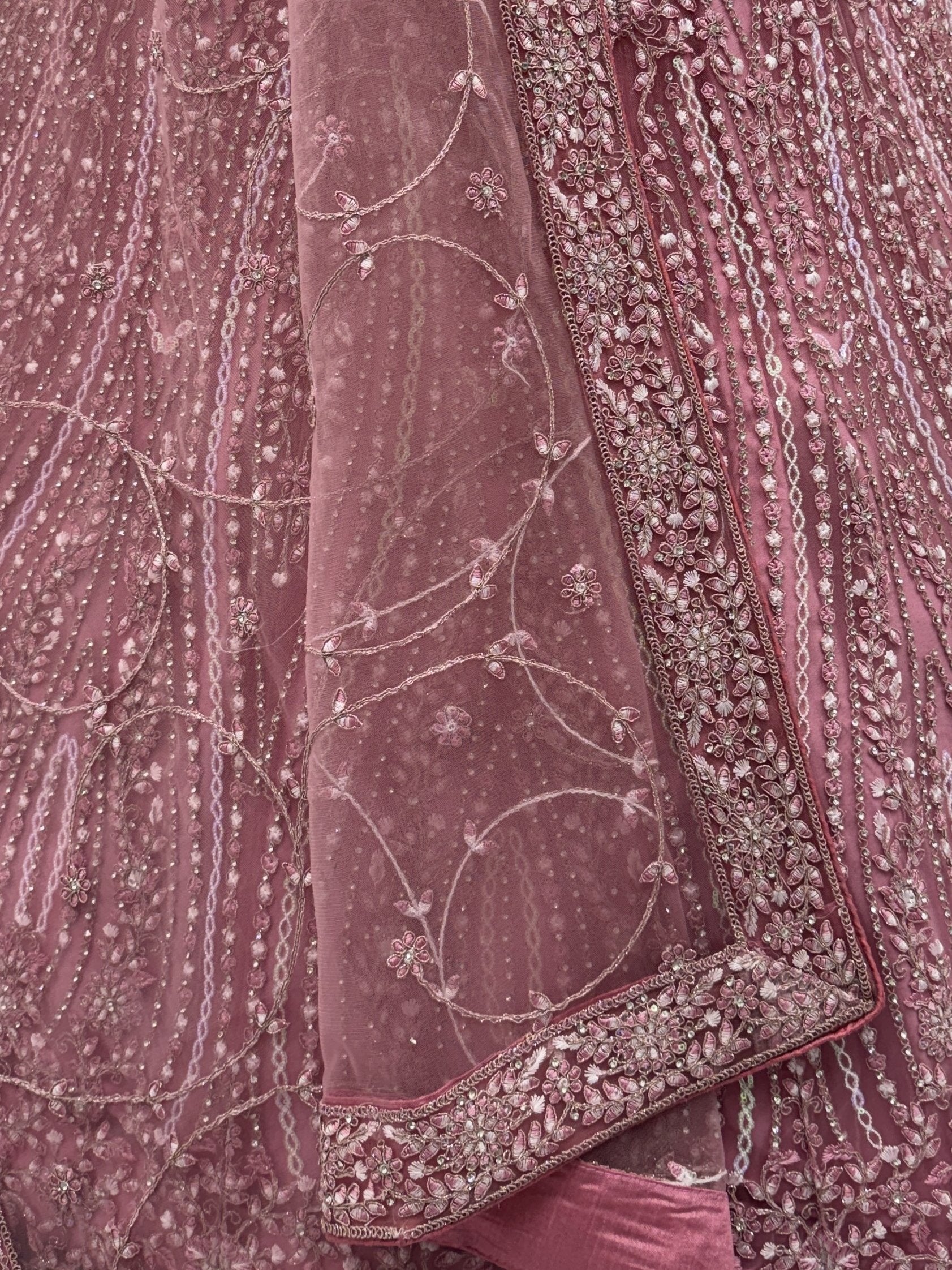 Wonderful Pink Dori Embroidery Silk Engagement Wear Lehenga With Blouse