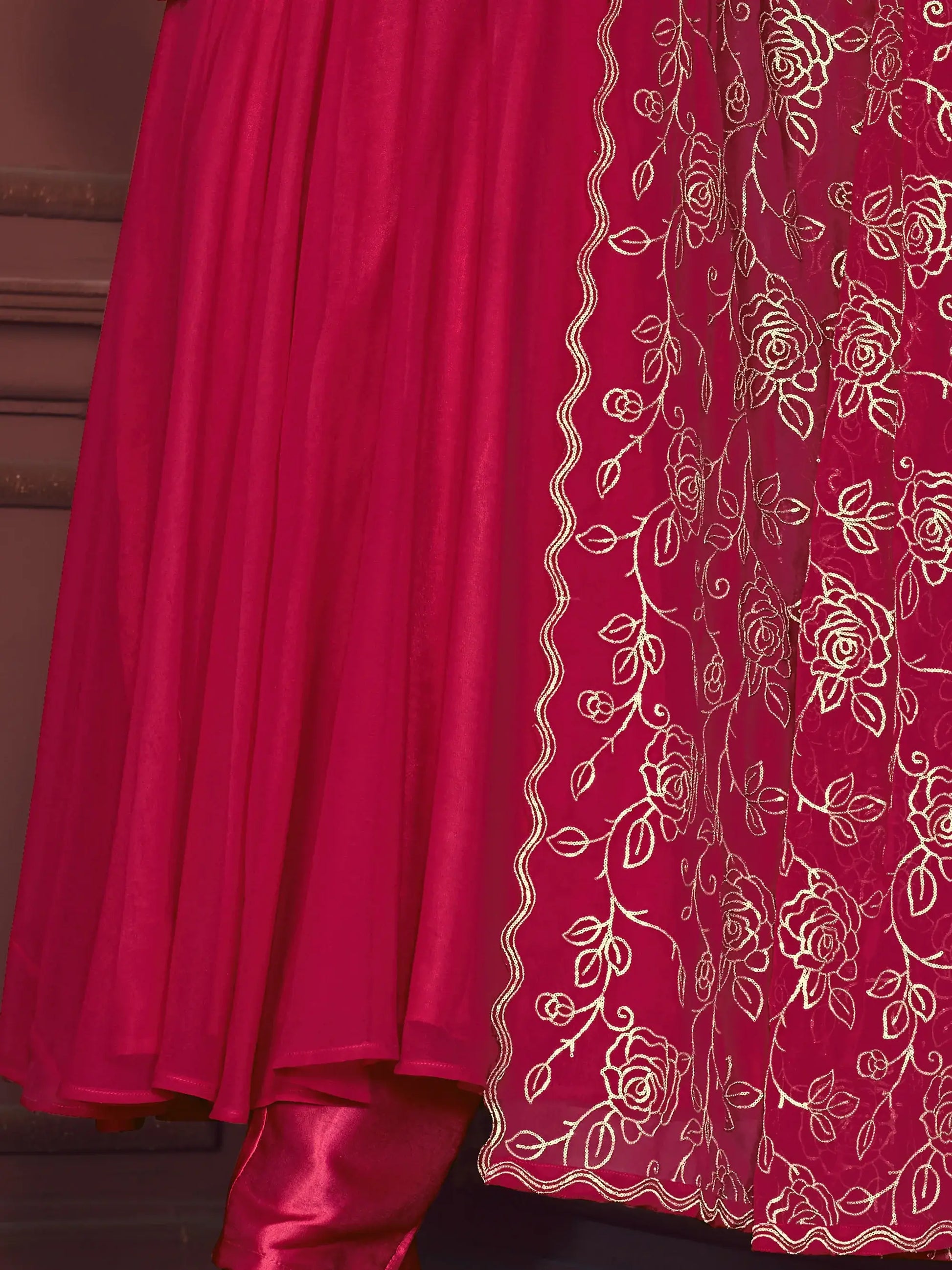 Wonderful Pink Embroidered Georgette Festive Wear Anarkali Suit - Zeel Clothing