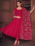 Wonderful Pink Embroidered Georgette Festive Wear Anarkali Suit - Zeel Clothing