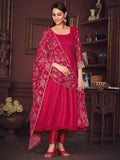 Wonderful Pink Embroidered Georgette Festive Wear Anarkali Suit - Zeel Clothing
